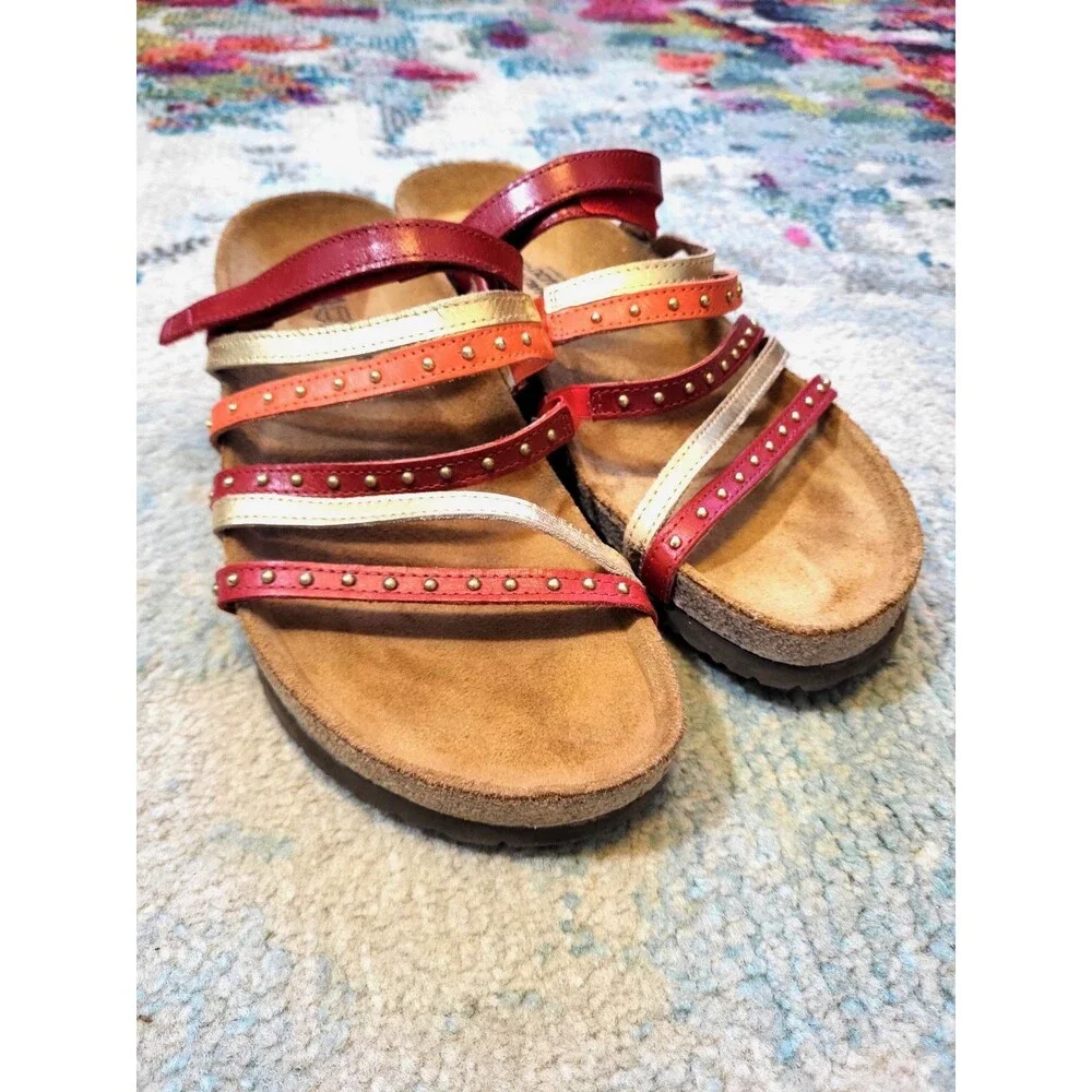 Naot Prescott Leather Studded Southwestern Strappy Sandals US 10